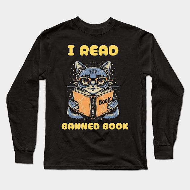 cat i read banned books Long Sleeve T-Shirt by Aldrvnd